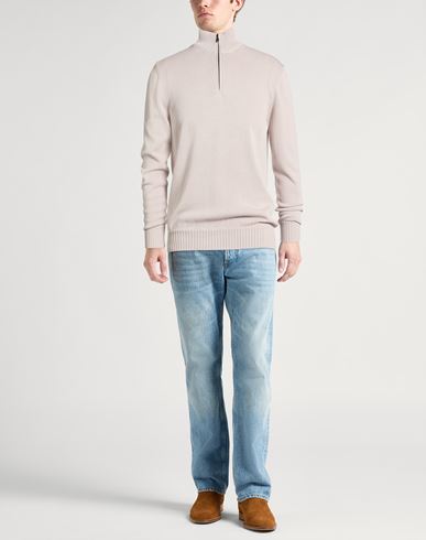 Man Turtleneck Light grey Size 40 Cotton