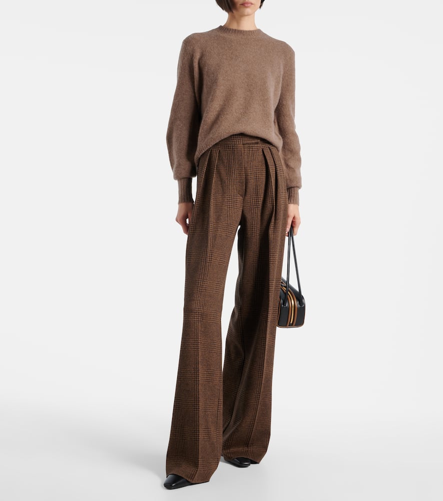 Ponza cotton and wool-blend wide-leg pants