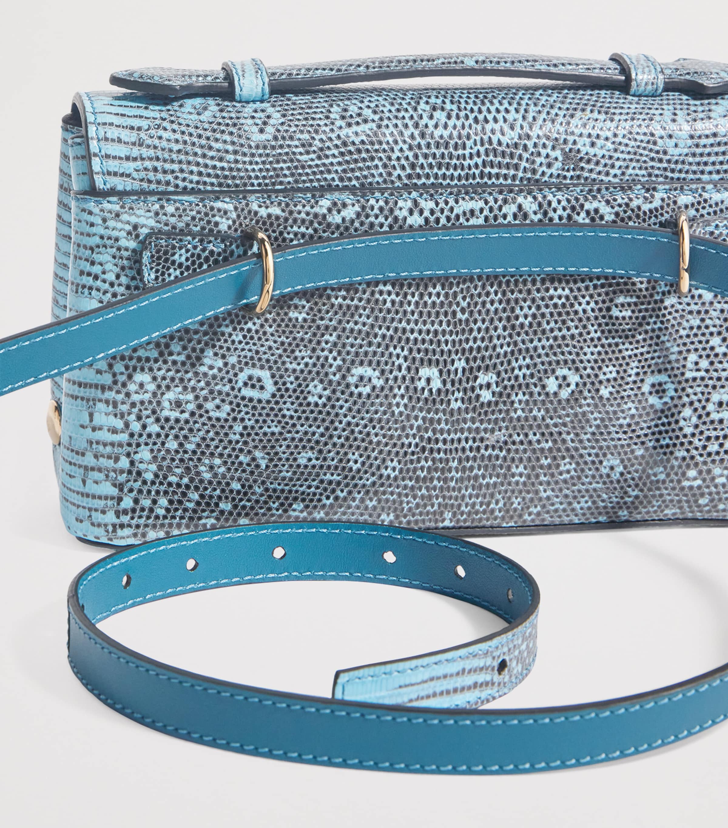 Analeena Lizard Skin Top-Handle Bag