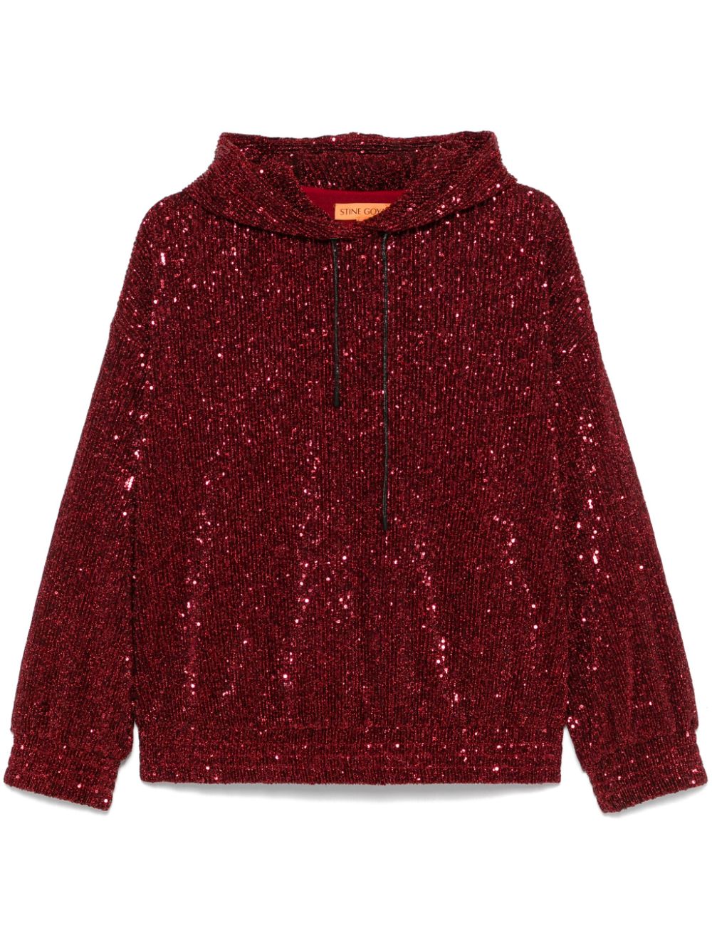 Sequin-embellished hoodie - Red