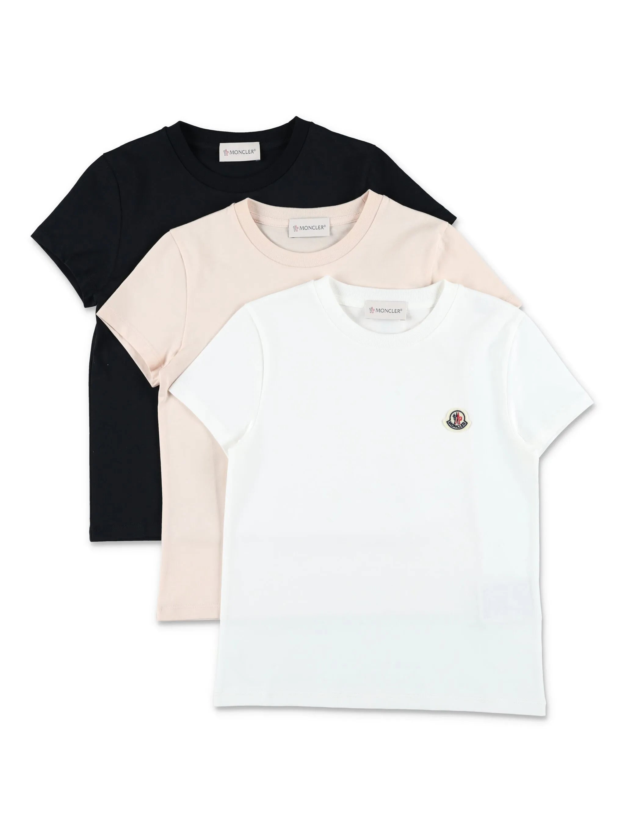 Kids Crewneck T-Shirt with Logo Patch, Short Sleeves (100% Cotton)