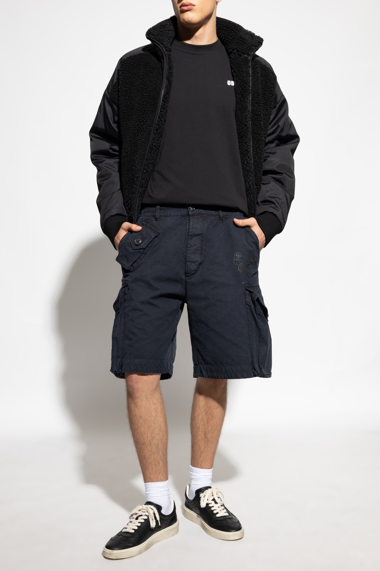 Fleece Sweatshirt With Stand-up Collar, Men's, Black