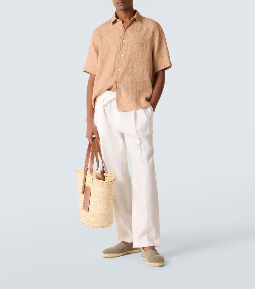 Castro printed linen bowling shirt
