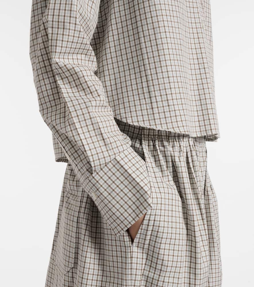 White Label Olive checked cotton shirt