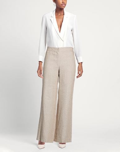 Woman Pants Sand Size 4 Linen, Polyester, Cotton
