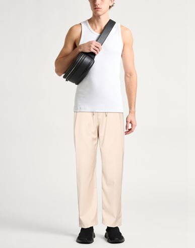 Man Pants Beige Size L Polyester, Modal, Viscose, Elastane