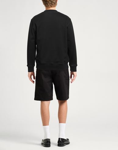 Man Sweatshirt Black Size L Cotton, Elastane