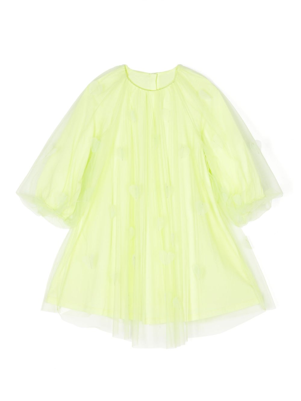 Heart-motif tulle dress - Yellow