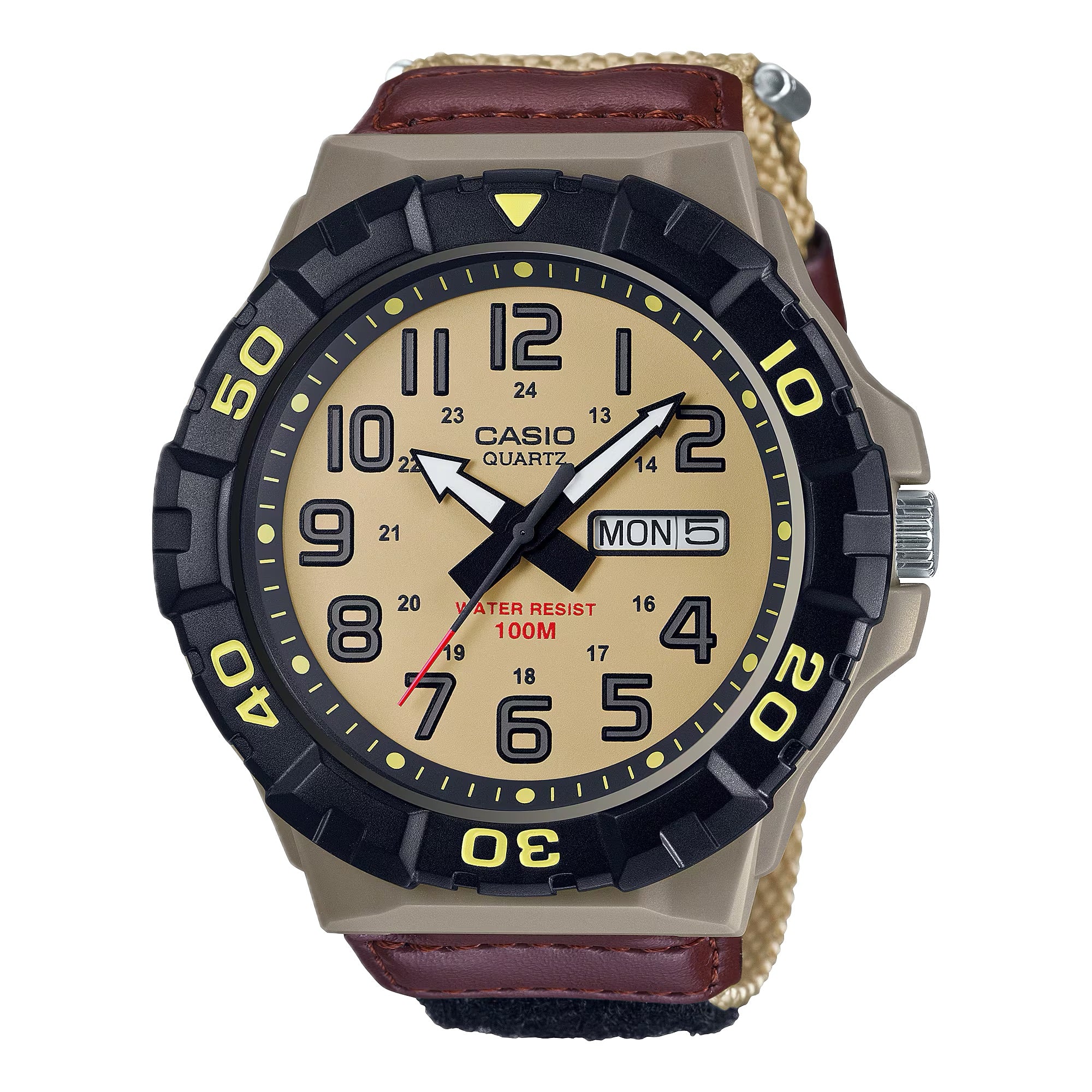 Men's Oversized Sport Watch with Brown Dial - MRW-210HB-5BV