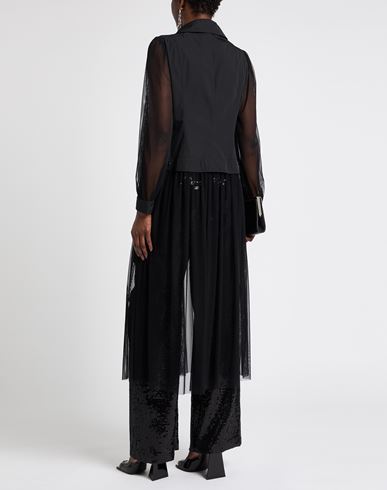 Woman Overcoat & Trench Coat Black Size 8 Polyimide, Elastane, Polyester