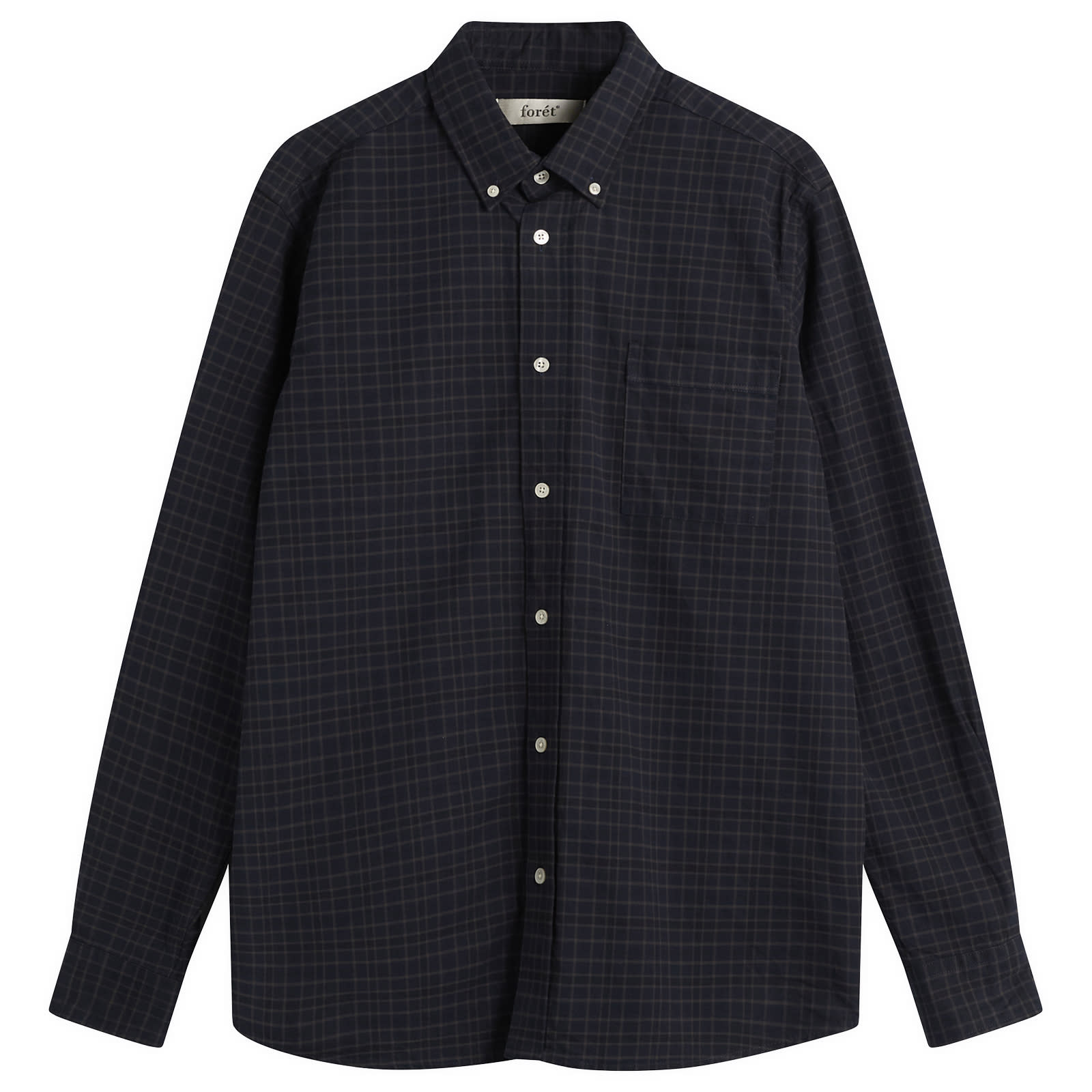 Men's Creek Heavy Flannel Check Overshirt Navy