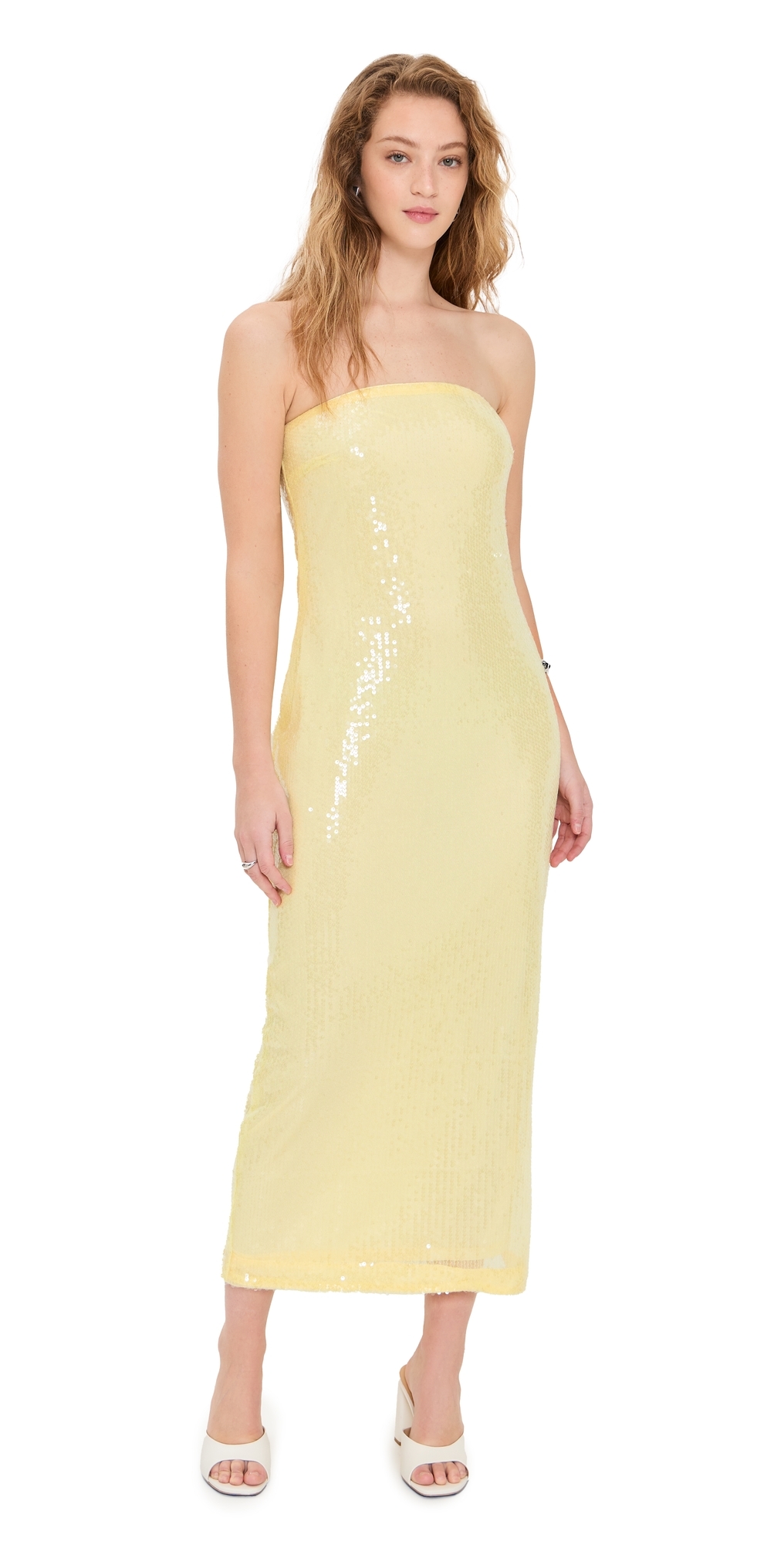 Strapless Sequins Maxi Dress Butter