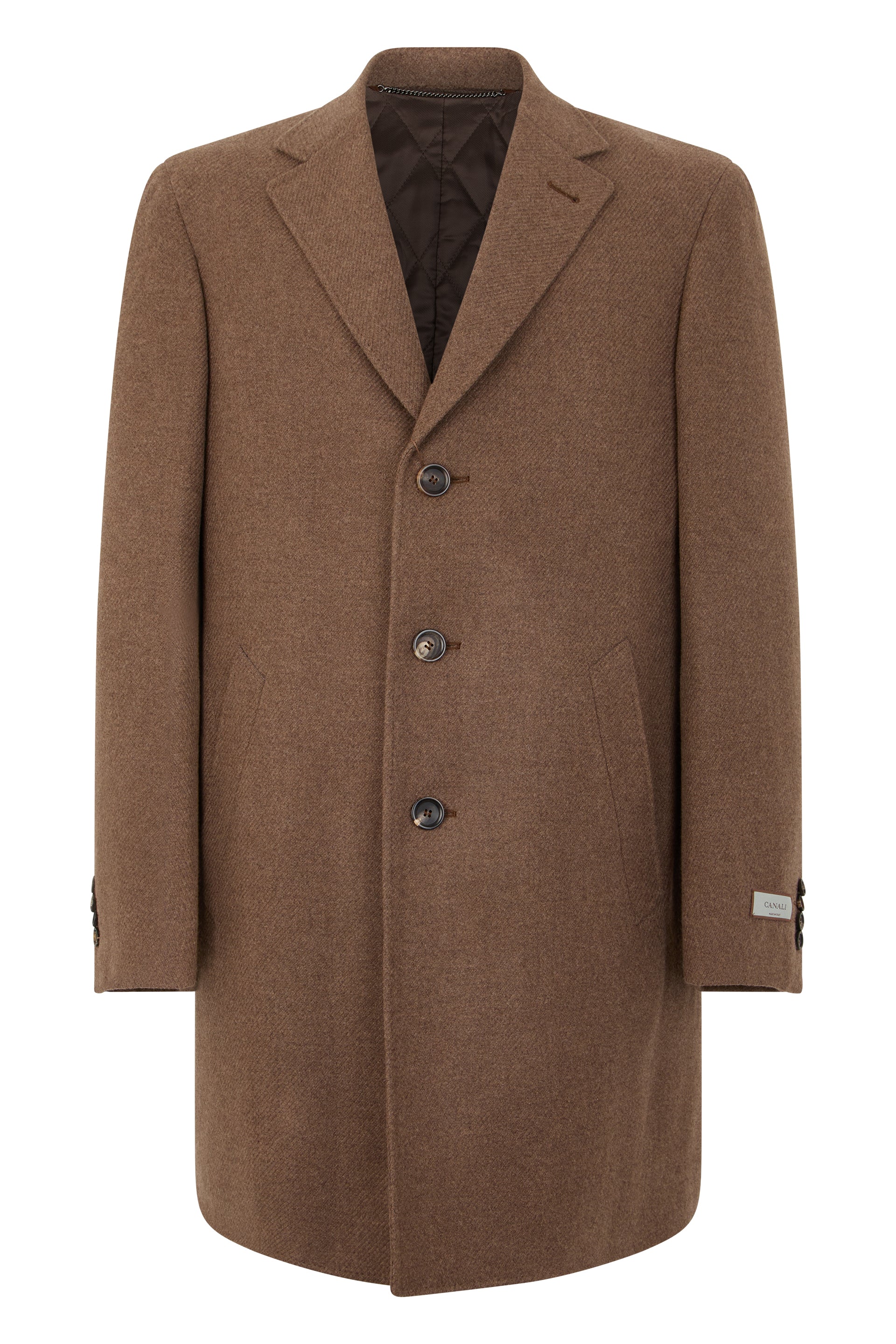 Long Wool-Cashmere Jacket with Button Front