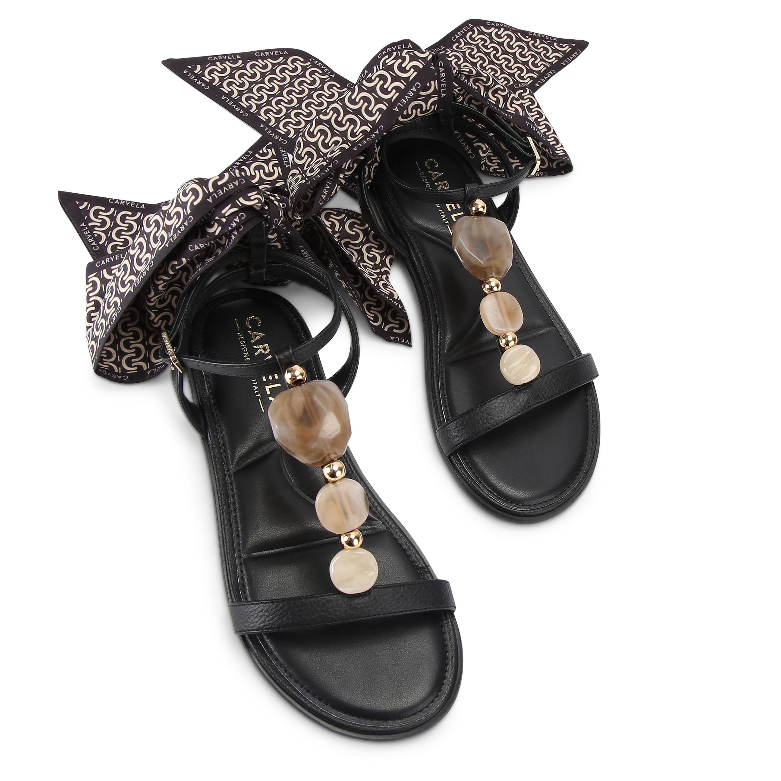 Carvela Womens Sorrento Gem Flat Sandal Sandals - Black