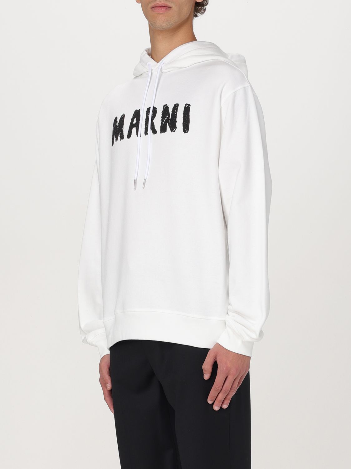 Logo print hoodie - White