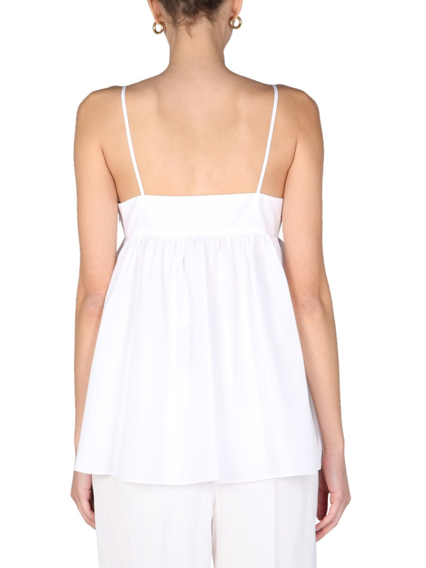 Spaghetti-strap peplum top