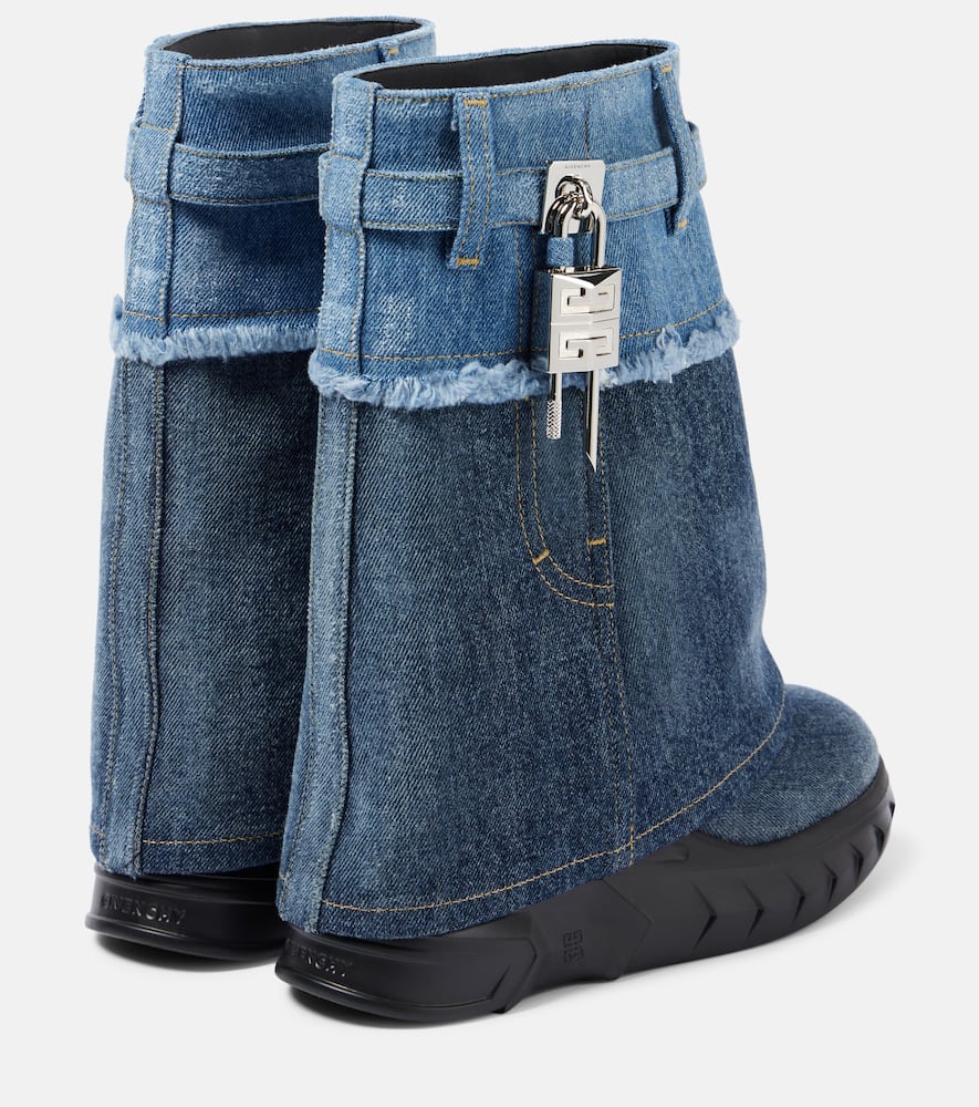 Givenchy Shark Lock Biker denim ankle boots