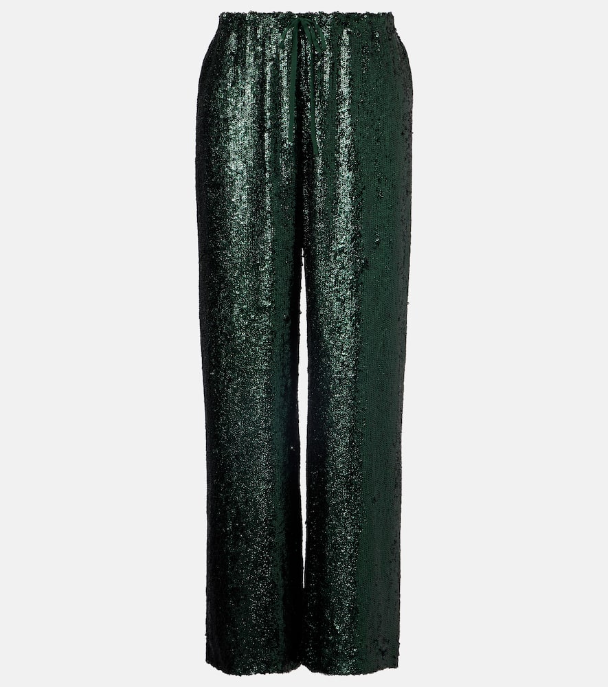 Sequined straight pants