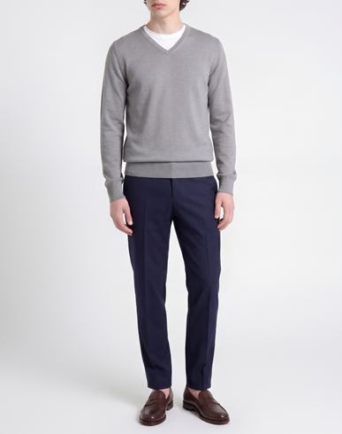 Man Sweater Light grey Size 44 Wool