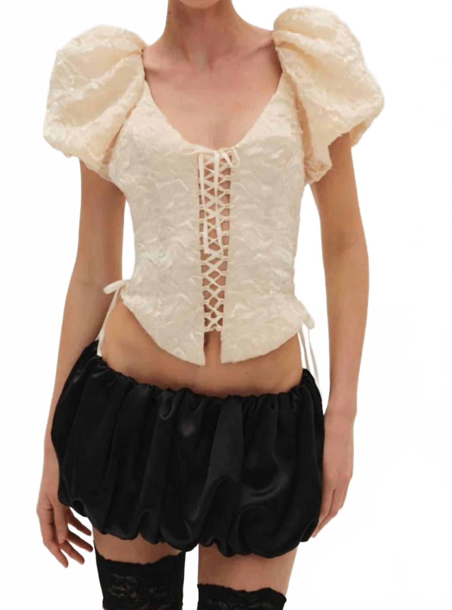 Frosted Organza Top In Cream