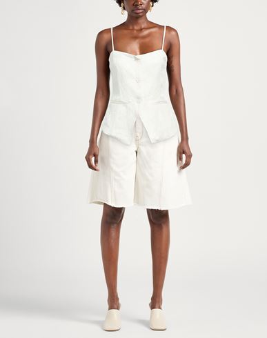 Woman Top White Size 4 Viscose, Linen