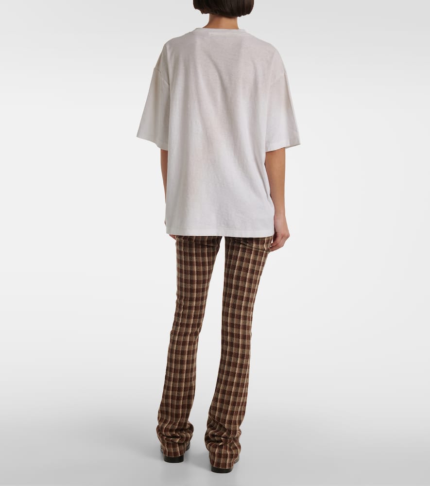 Acne Studios Distressed logo cotton and hemp T-shirt