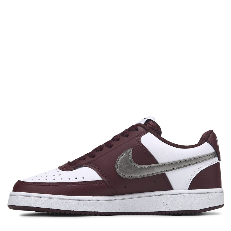 Women's Court Vision Low Sneakers (White/Burg/Silver)