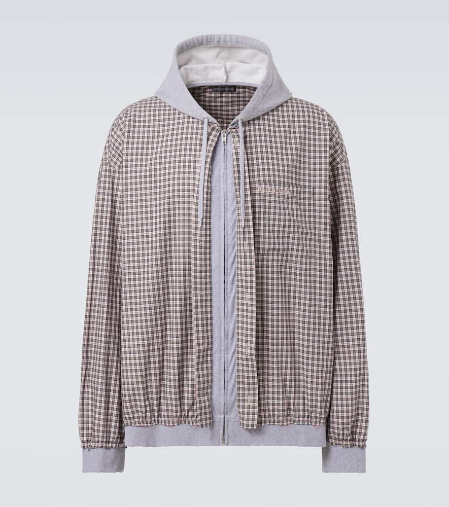 Checked cotton poplin jacket