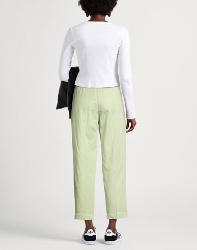 Roÿ Roger's Woman Pants Light green Size 24 Cotton, Linen, Elastane