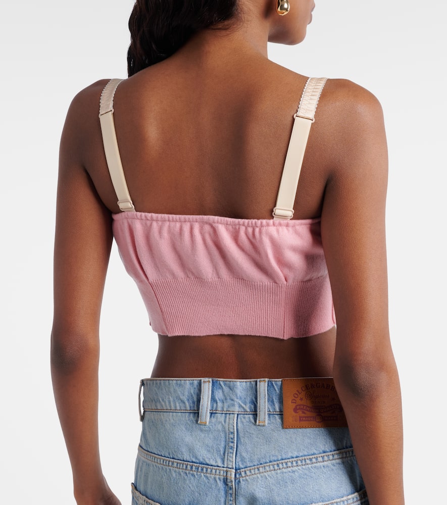 Embellished cropped silk-blend vest