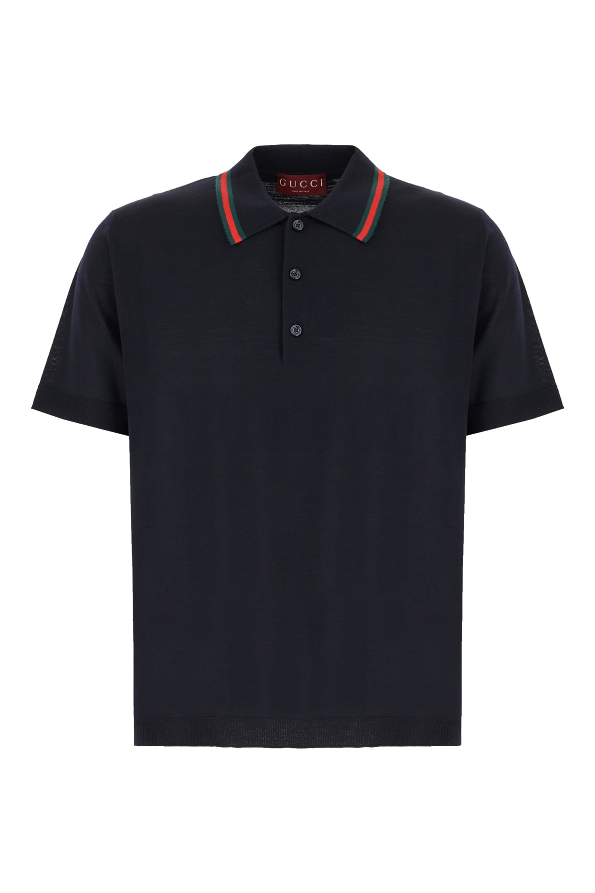 Midnight Blue Wool Polo Shirt