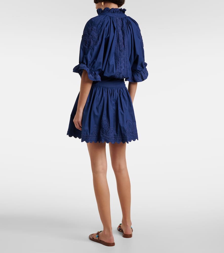 Embroidered cotton poplin minidress