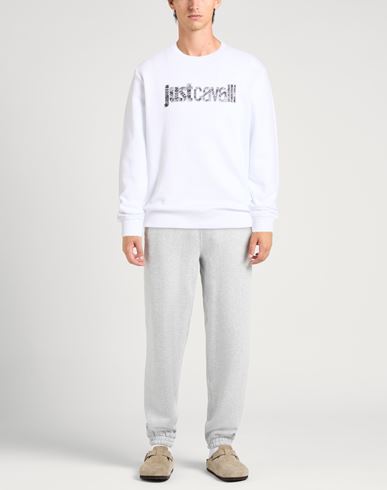 Man Sweatshirt White Size S Cotton, Elastane
