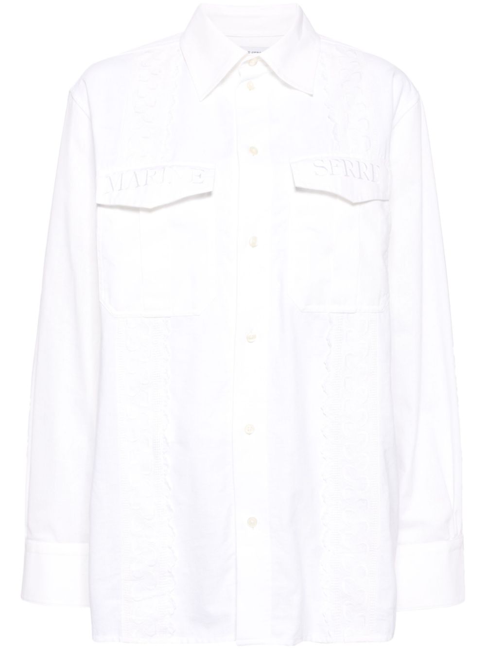 Upcycled twin pocket shirt - White