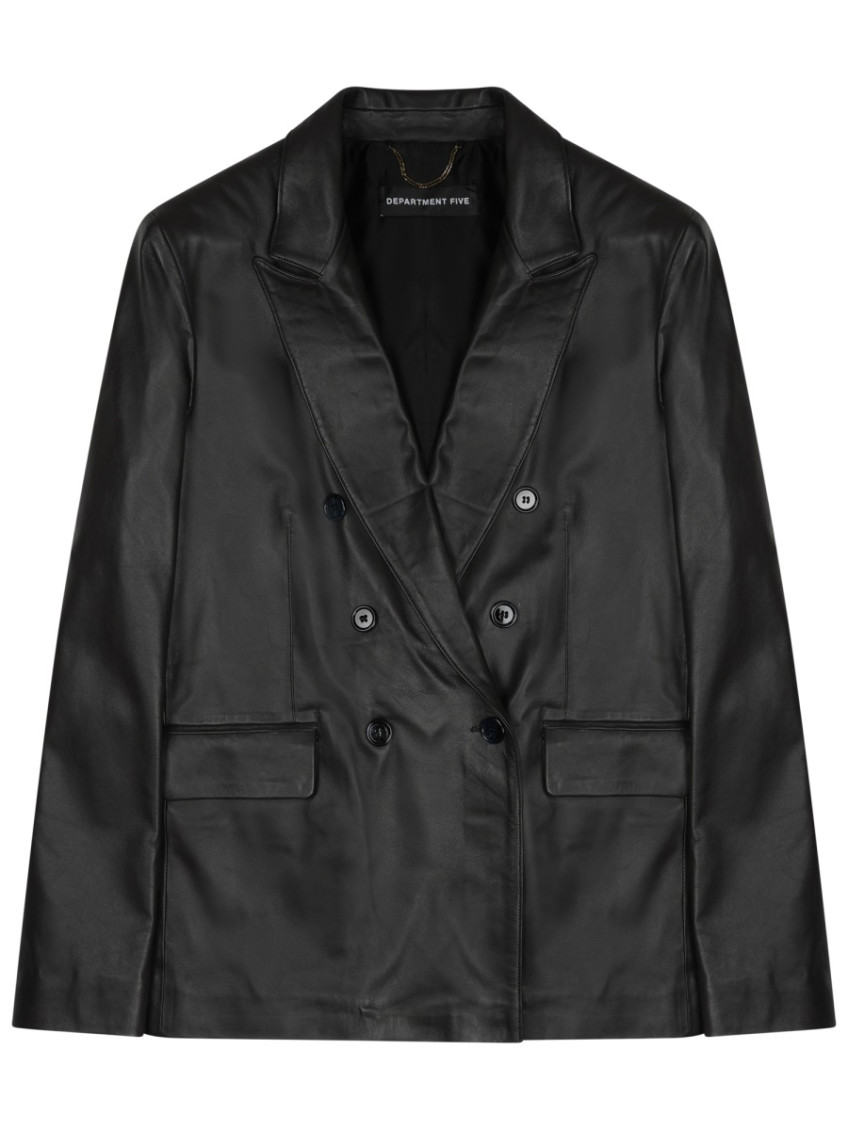 Black Solid Notched Lapel Jacket