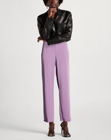 Woman Pants Mauve Size 10 Polyester, Elastane