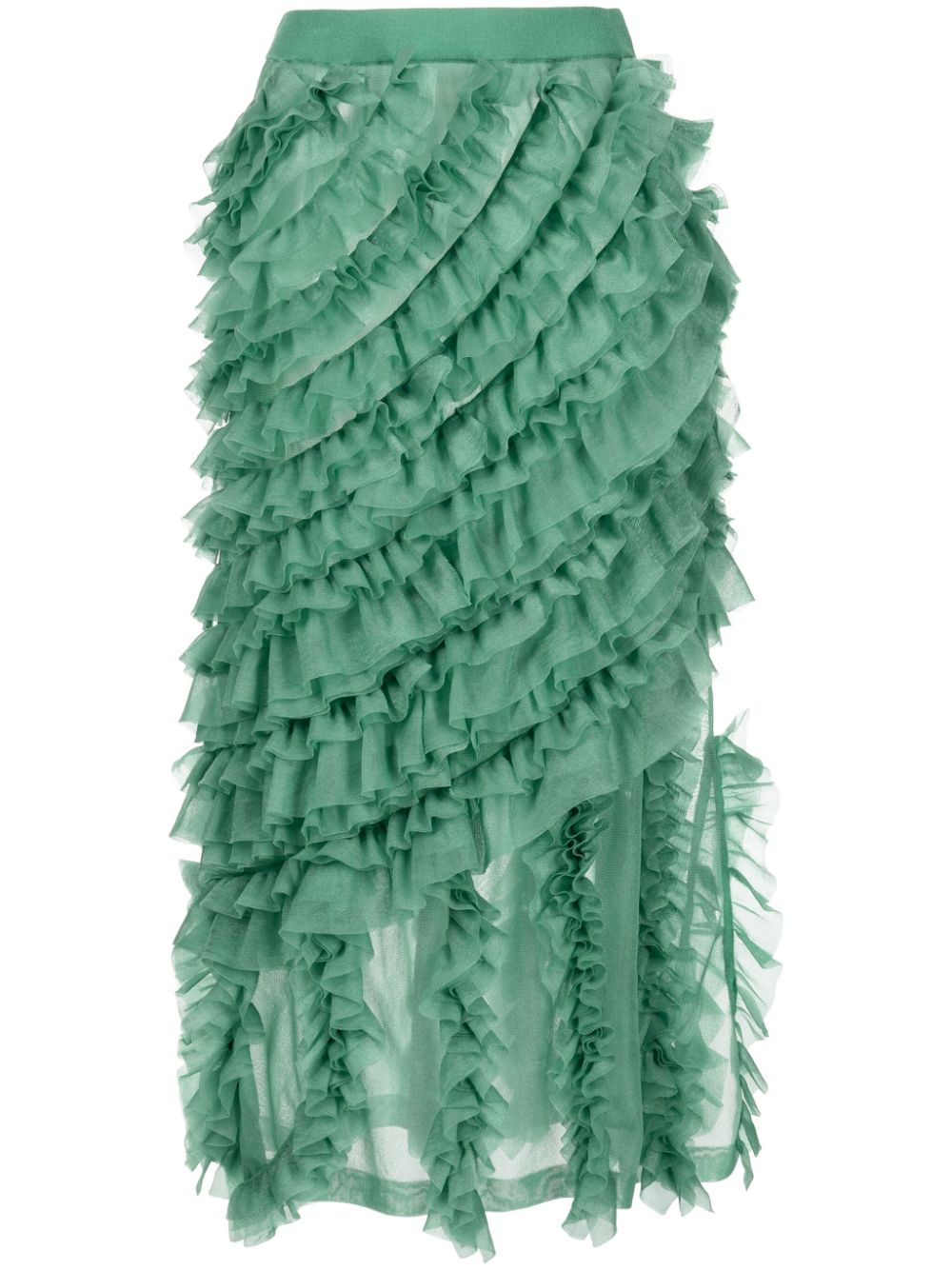 Sarafina ruffled midi skirt - Green