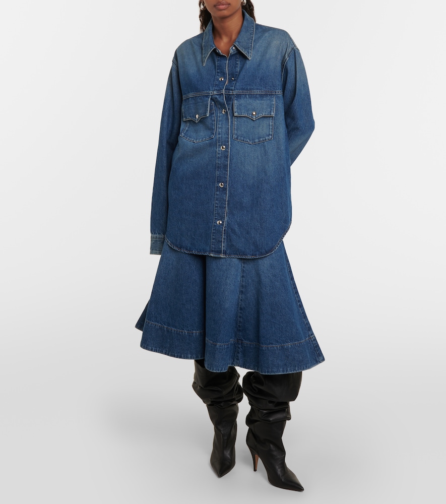 Lennox denim midi skirt