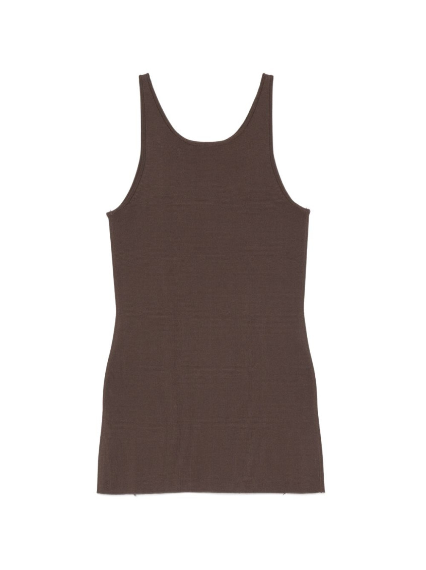 Toteme Classic Compact Knit Tank Top in Brown