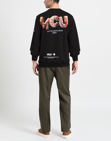 M. c.u. Marco Cassese Union Man Sweatshirt Black Size S Cotton, Polyester, Swarovski Crystal