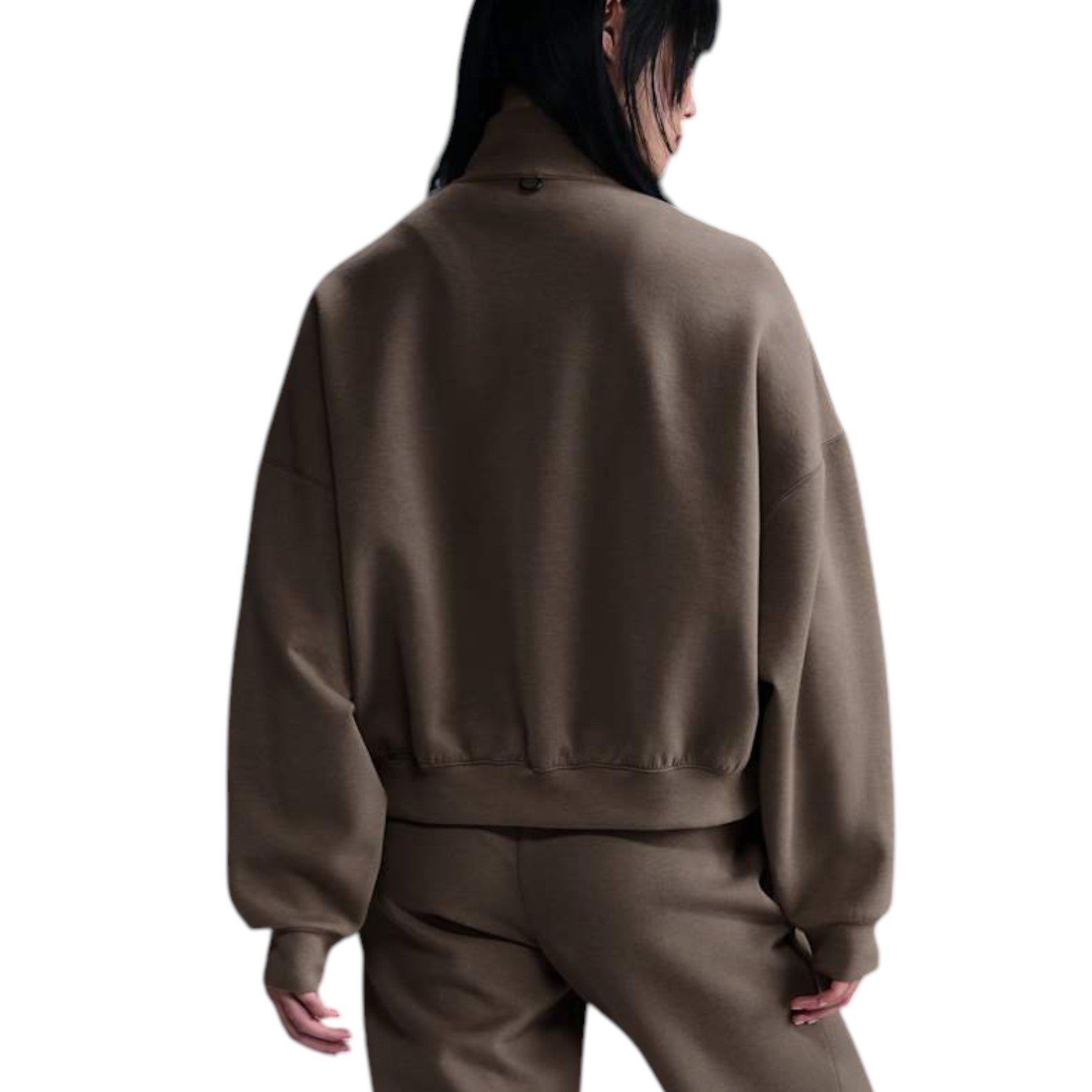 (WMNS) 24.7 ImpossiblySoft Dri-FIT 1/2-Zip T-shirt Oversized Fit 'Mink Brown'
