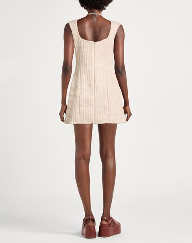 Woman Mini dress Beige Size 4 Acrylic, Viscose, Wool, Alpaca wool