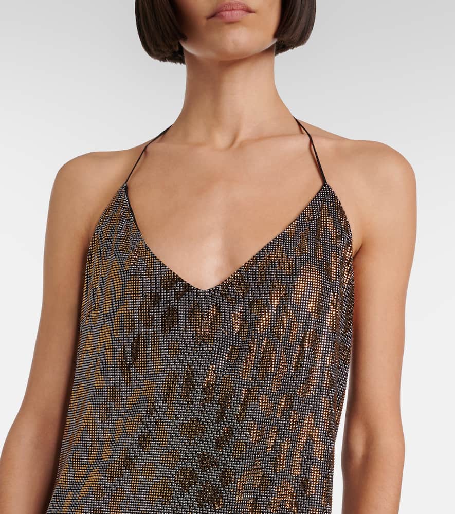 Beaded halterneck slip dress
