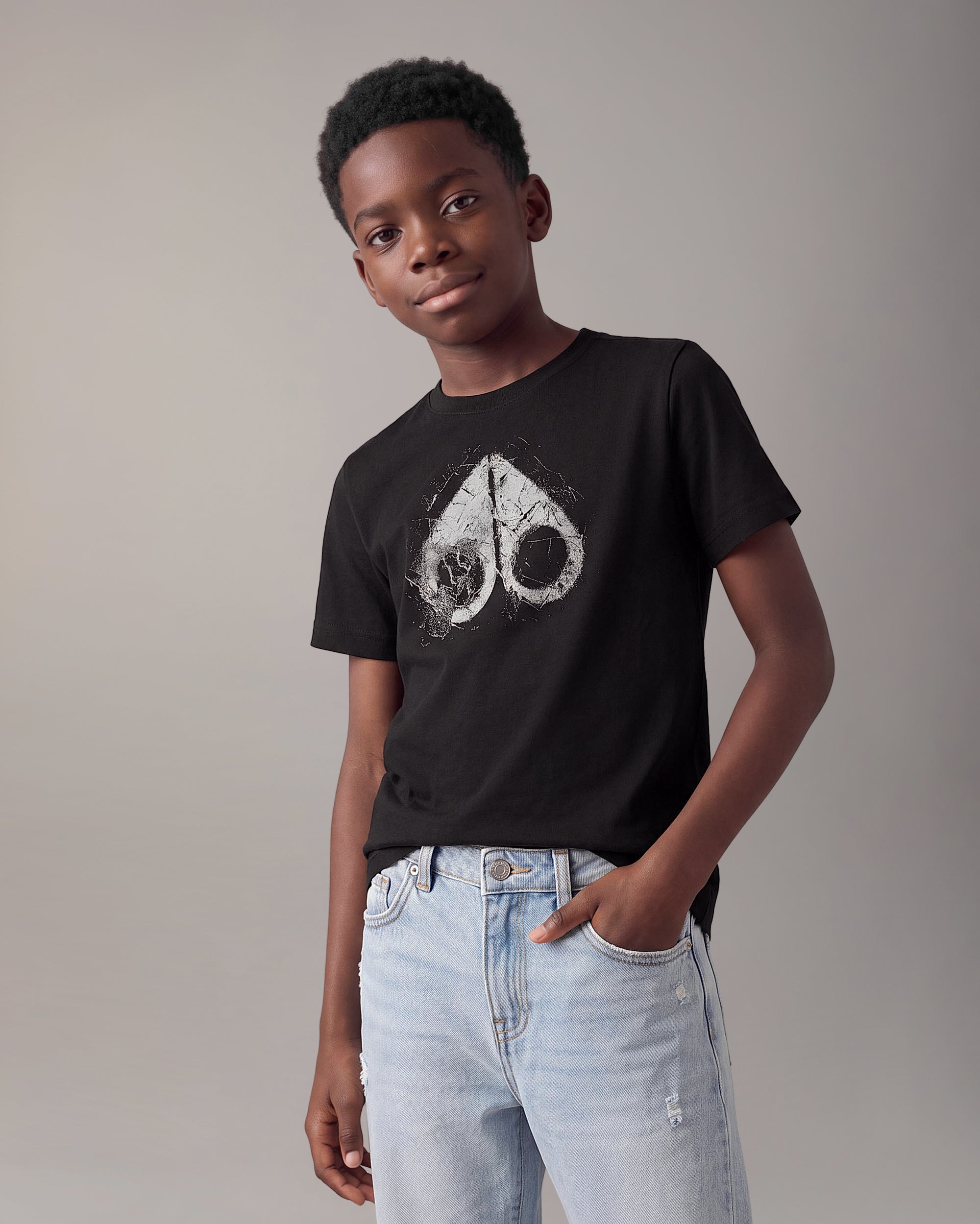Moose Knuckles - Kids Icebreak Logo T-shirt - Color: Black