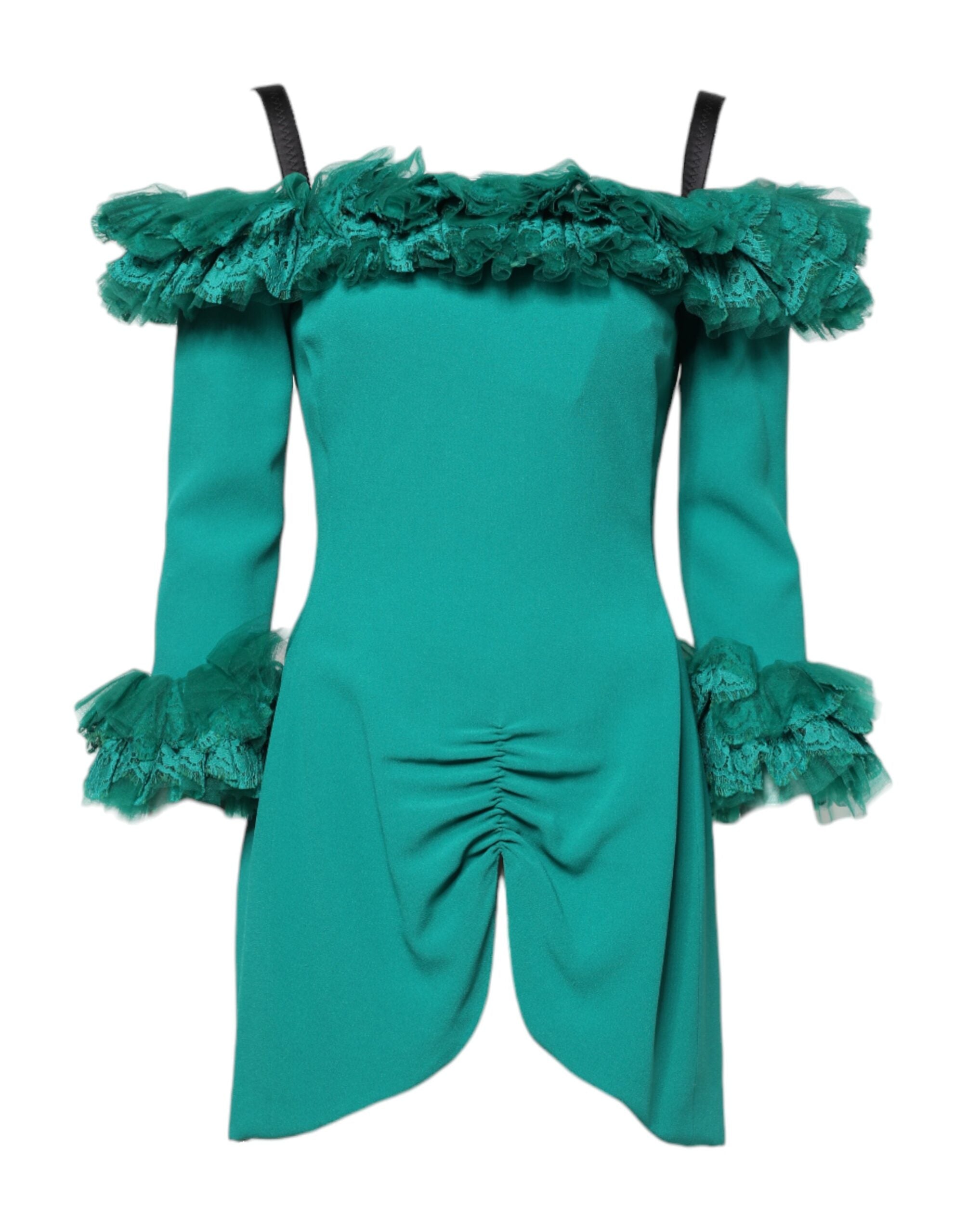 Lace Off-Shoulder Dress — Green