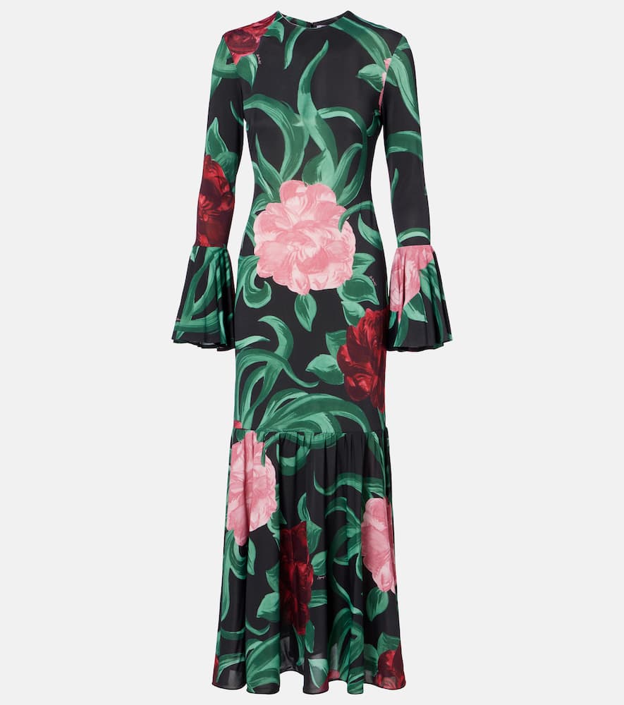 Alba floral jersey midi dress