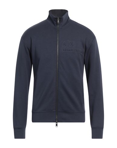 Man Sweatshirt Navy Size XL Cotton, Polyester