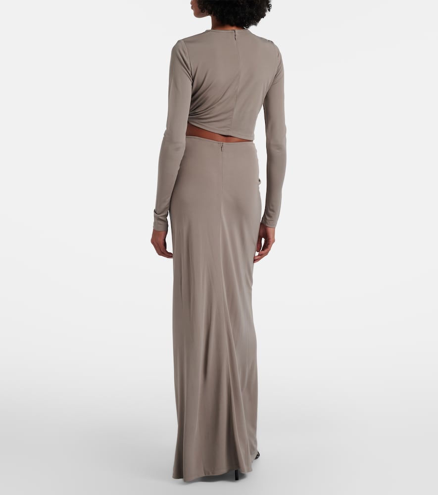 Bezel Quartz gathered jersey maxi skirt