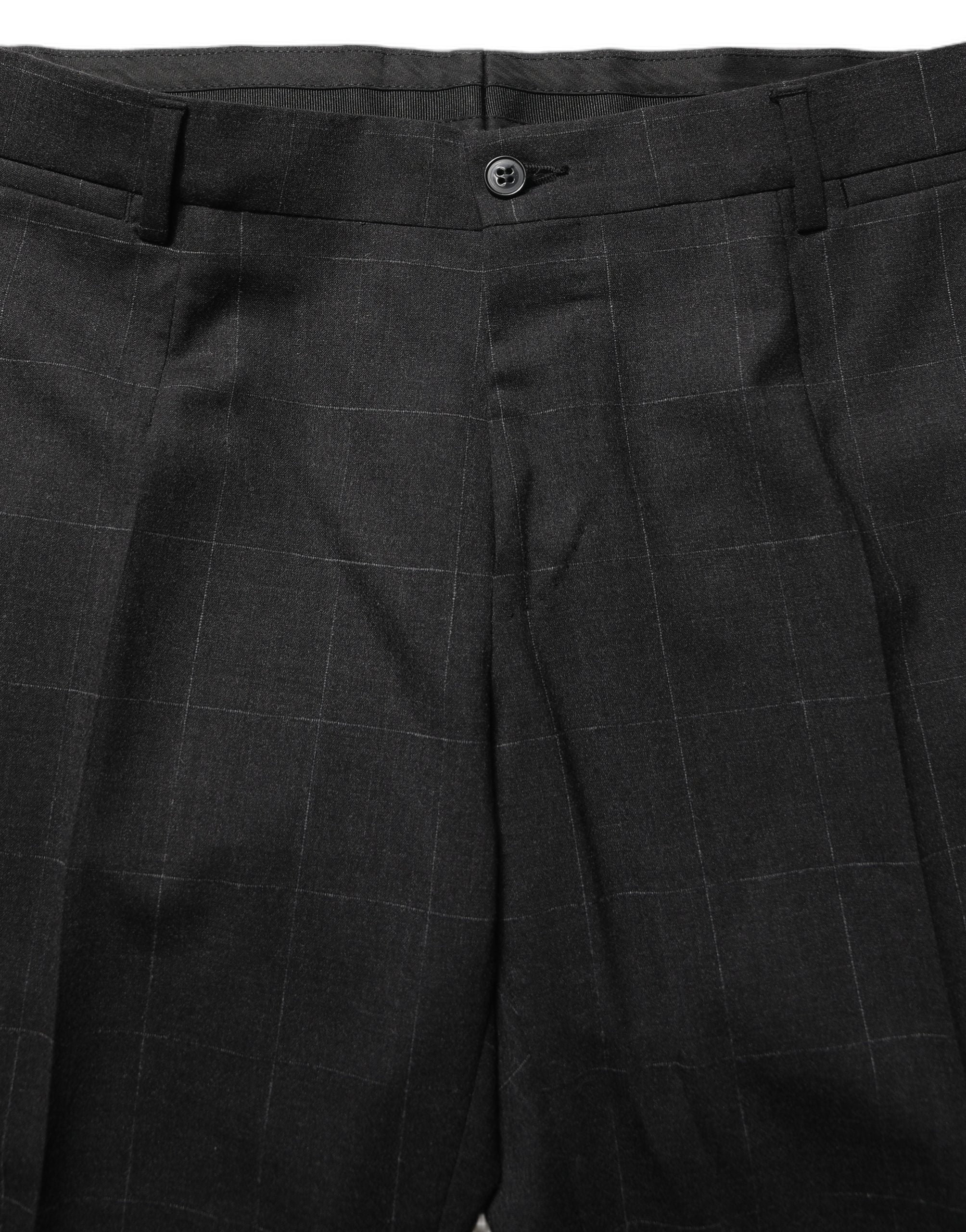 Slim Wool Tailored Suit — Black