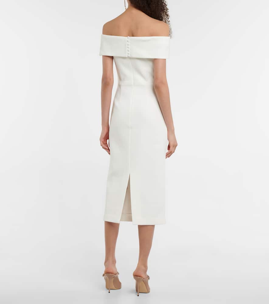 Rebecca Vallance Bridal Amore off-shoulder crêpe midi dress